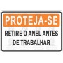 Retire o anel antes de trabalhar